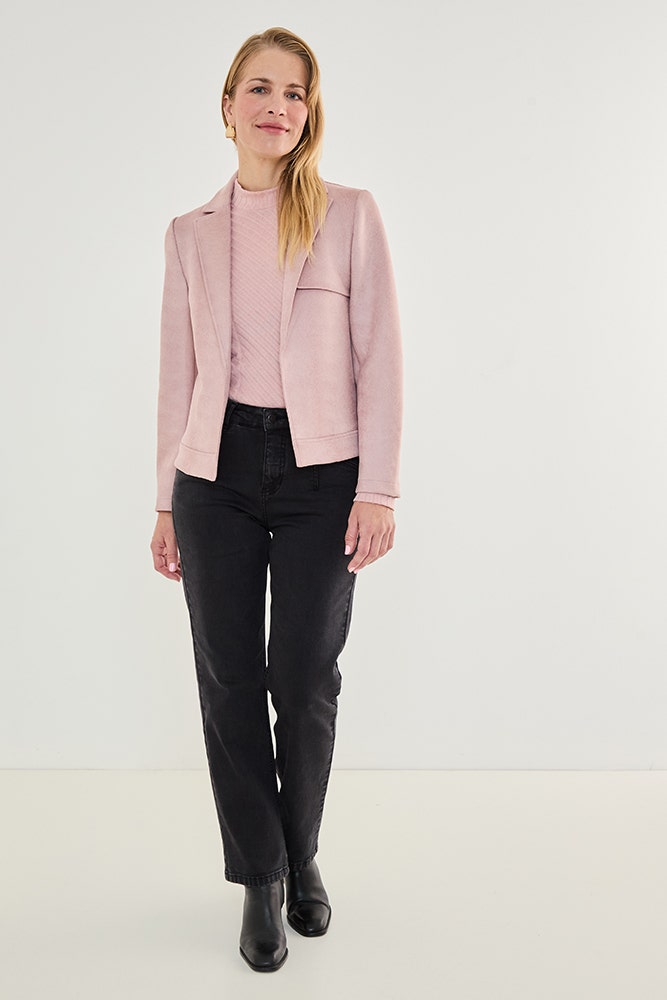 Chaqueta Mujer de Antelina Abierta Rosado