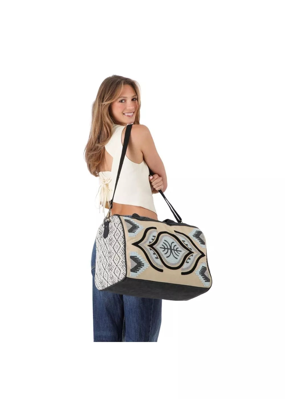 Bolso Agata Bordado beige Viaje Humana