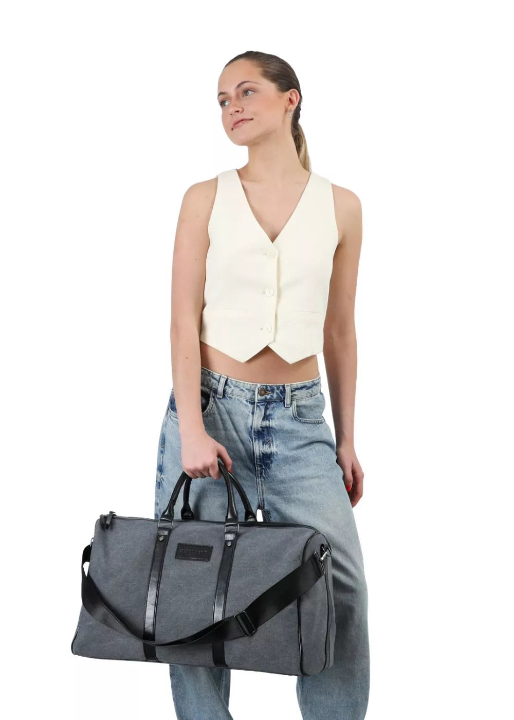 Bolso Ava Canvas Gris Viaje Humana