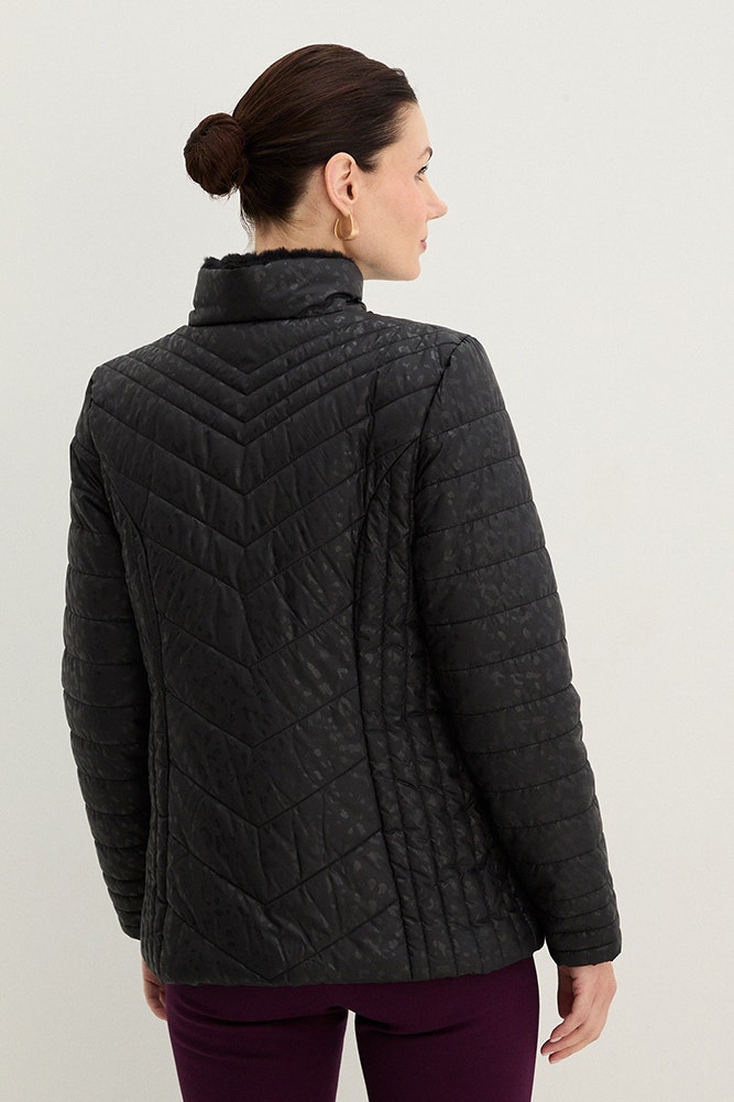 Parka Mujer Lisa Animal Print Negro