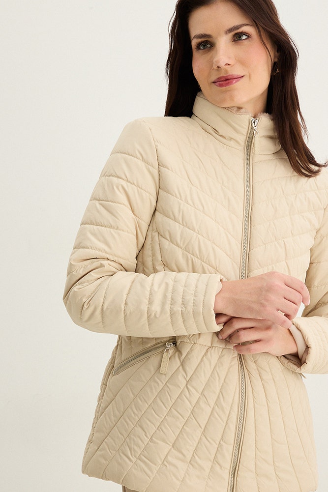 Parka Mujer Lisa Animal Print Beige