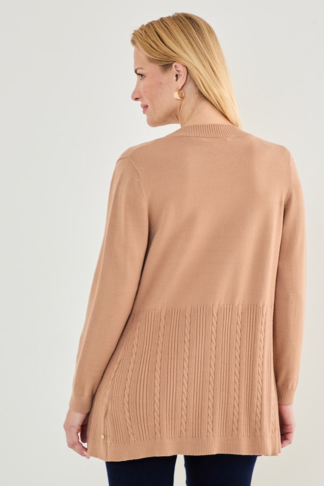 Tejido Mujer Abierto Liso Camel