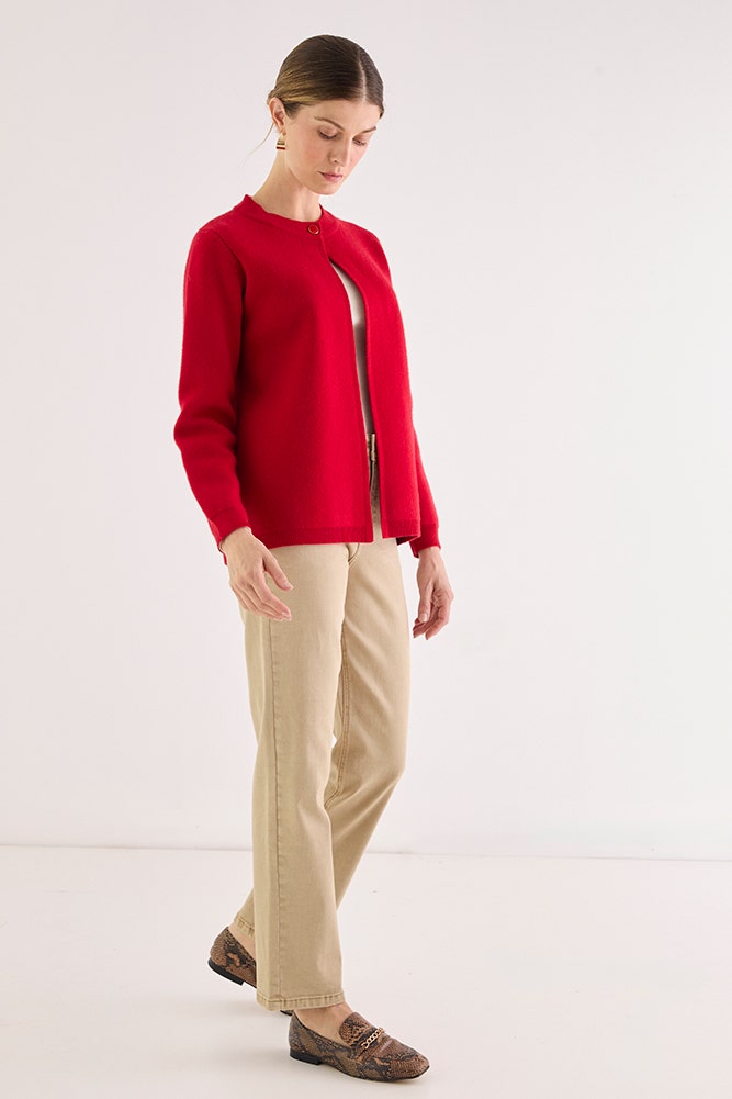 Chaleco Liso de Angora Rojo