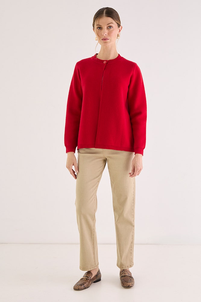 Chaleco Liso de Angora Rojo