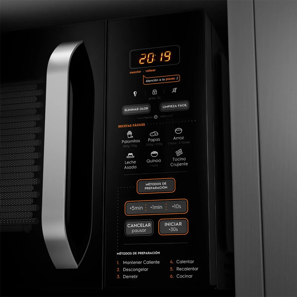 Microondas 28 Litros Digital Descongelamiento Inteligente MM28FB Negro