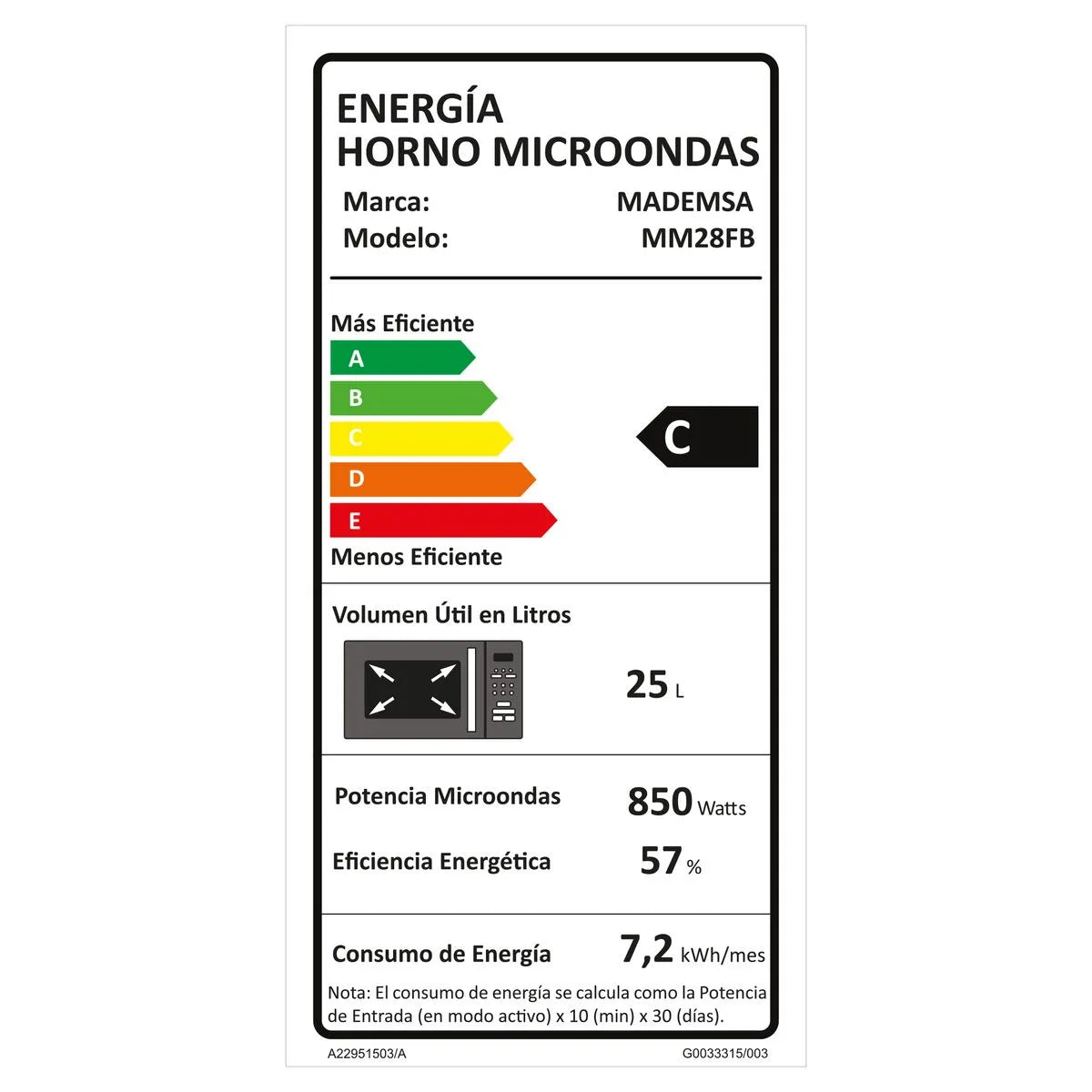 Microondas 28 Litros Digital Descongelamiento Inteligente MM28FB Negro