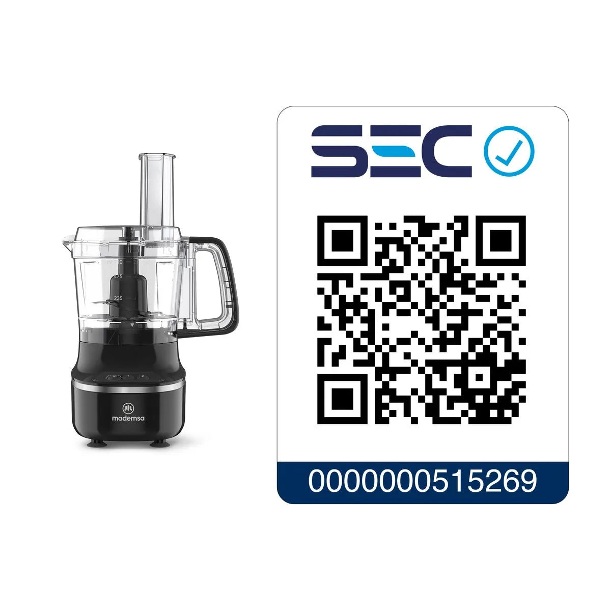 Procesador de Alimentos Multifuncional 3 en 1 300W MFP500 Negro