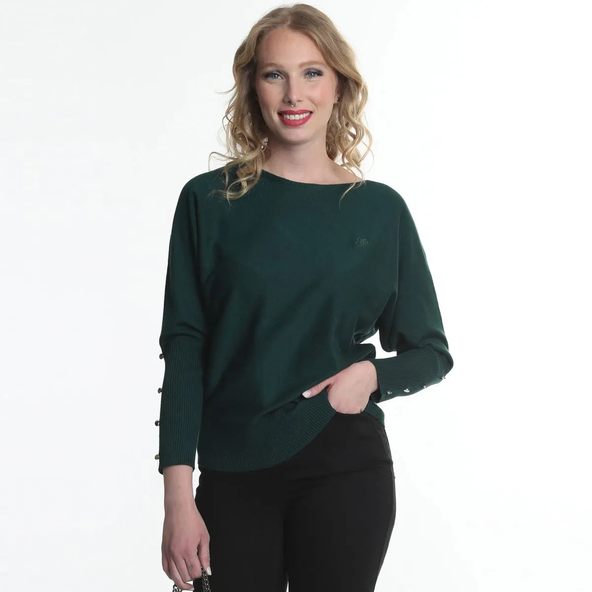 tejido-mujer-básico-batwing-buttons-verde