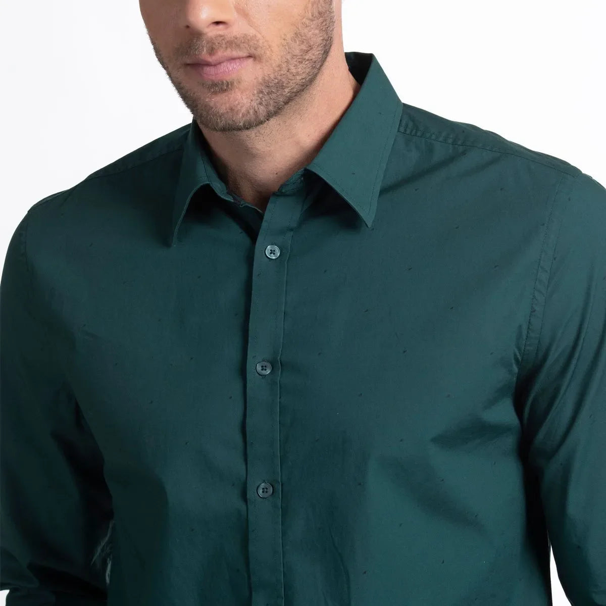 camisa-hombre-regular-manga-larga-mini-print-verde