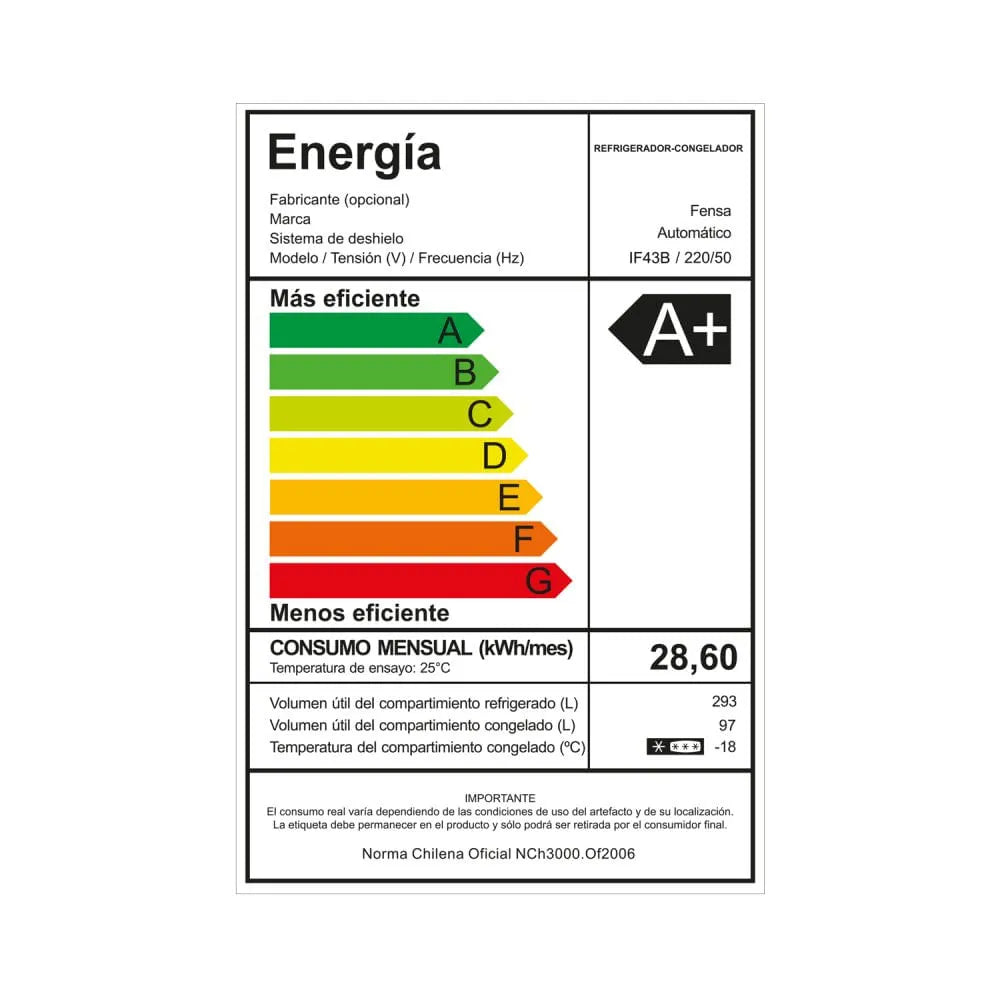 Refrigerador 390L No Frost Top Freezer Inverter con AutoSense IF43B Negro