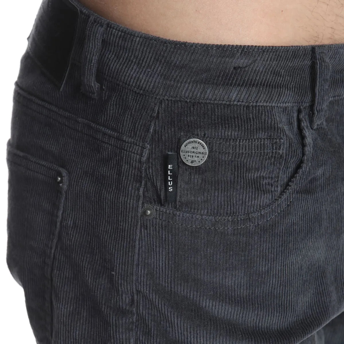 pantalon-hombre-cotelé-slim-tiro-medio-gris-t40