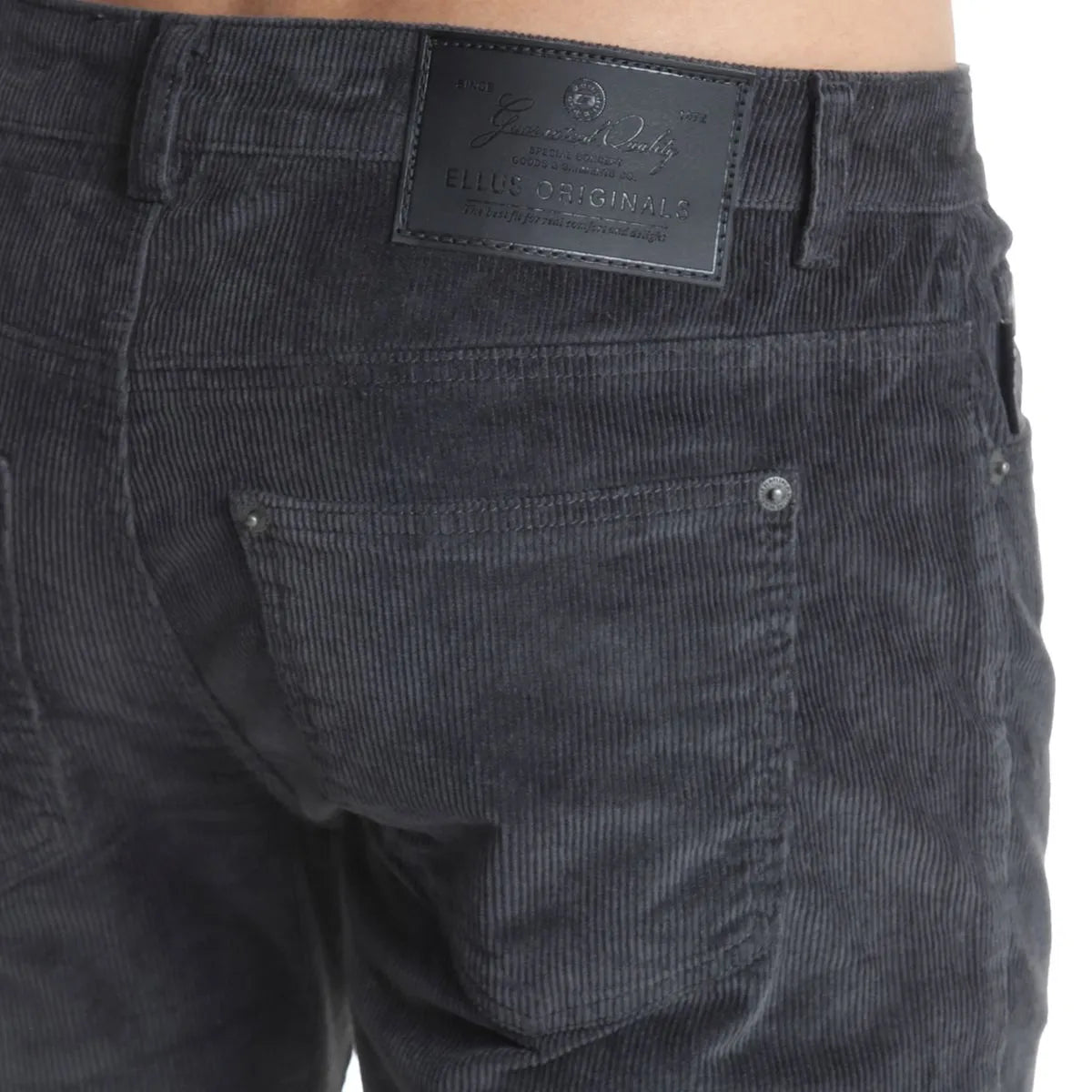 pantalon-hombre-cotelé-slim-tiro-medio-gris-t40