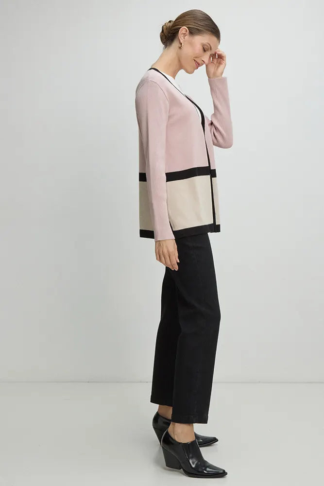 Tejido Mujer abierto tricolor Rosado