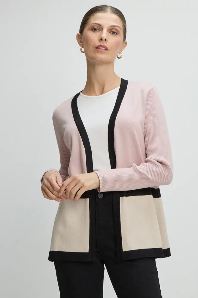 Tejido Mujer abierto tricolor Rosado