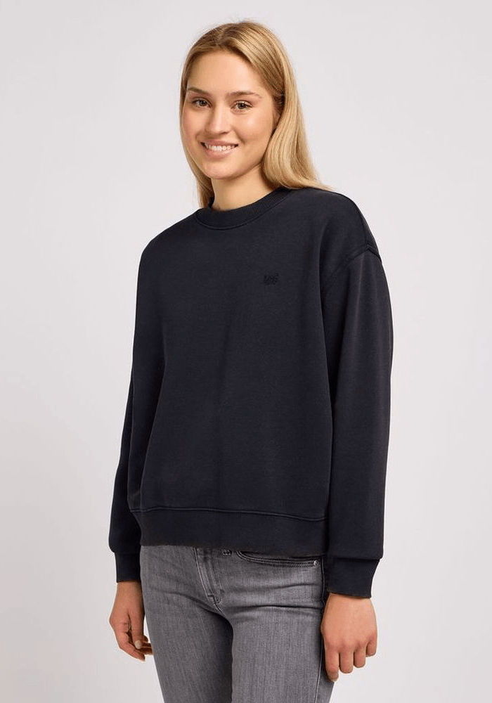 polerón-mujer-plain-crew-sweatshirt-unionall-black