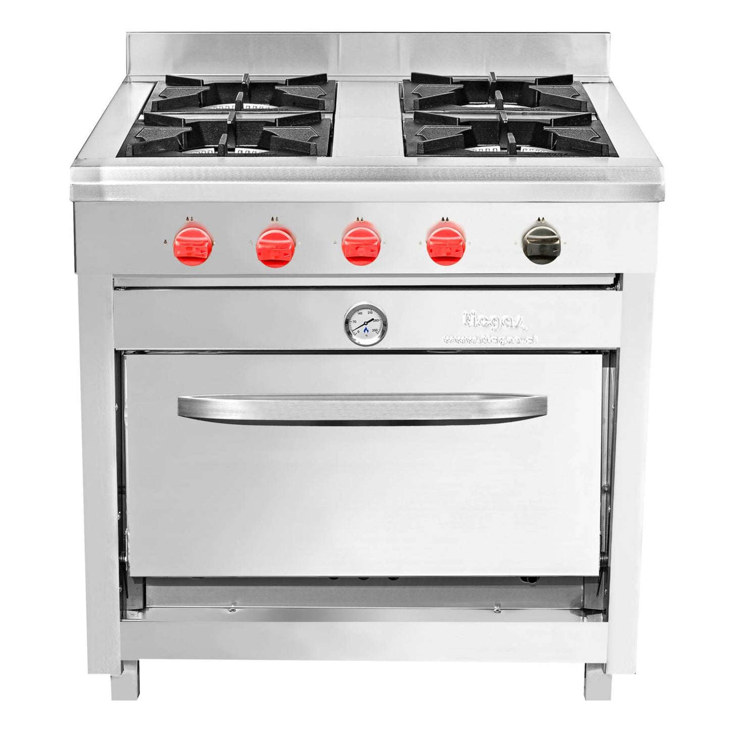Cocina 4 Platos Acero Inoxidable Gas Licuado
