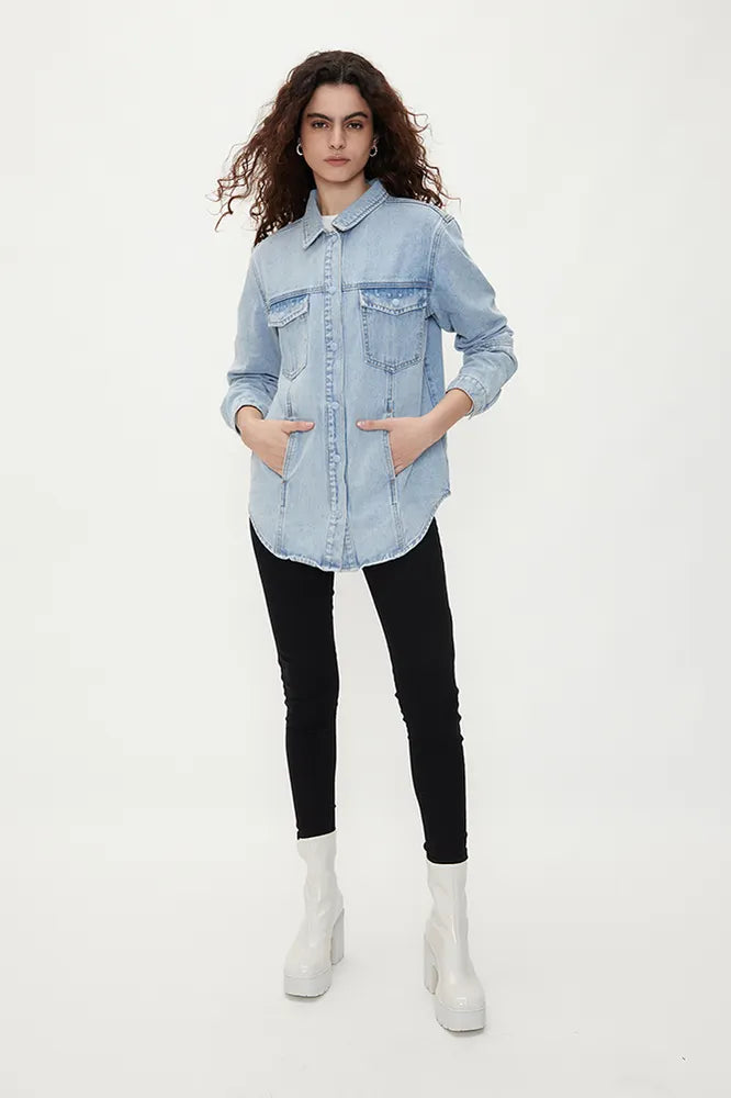 Chaqueta Denim Celeste