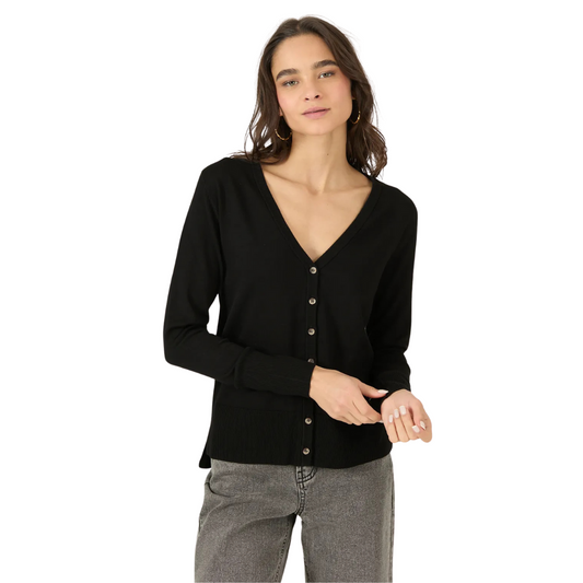 cardigan-mujer-cuello-v-negro