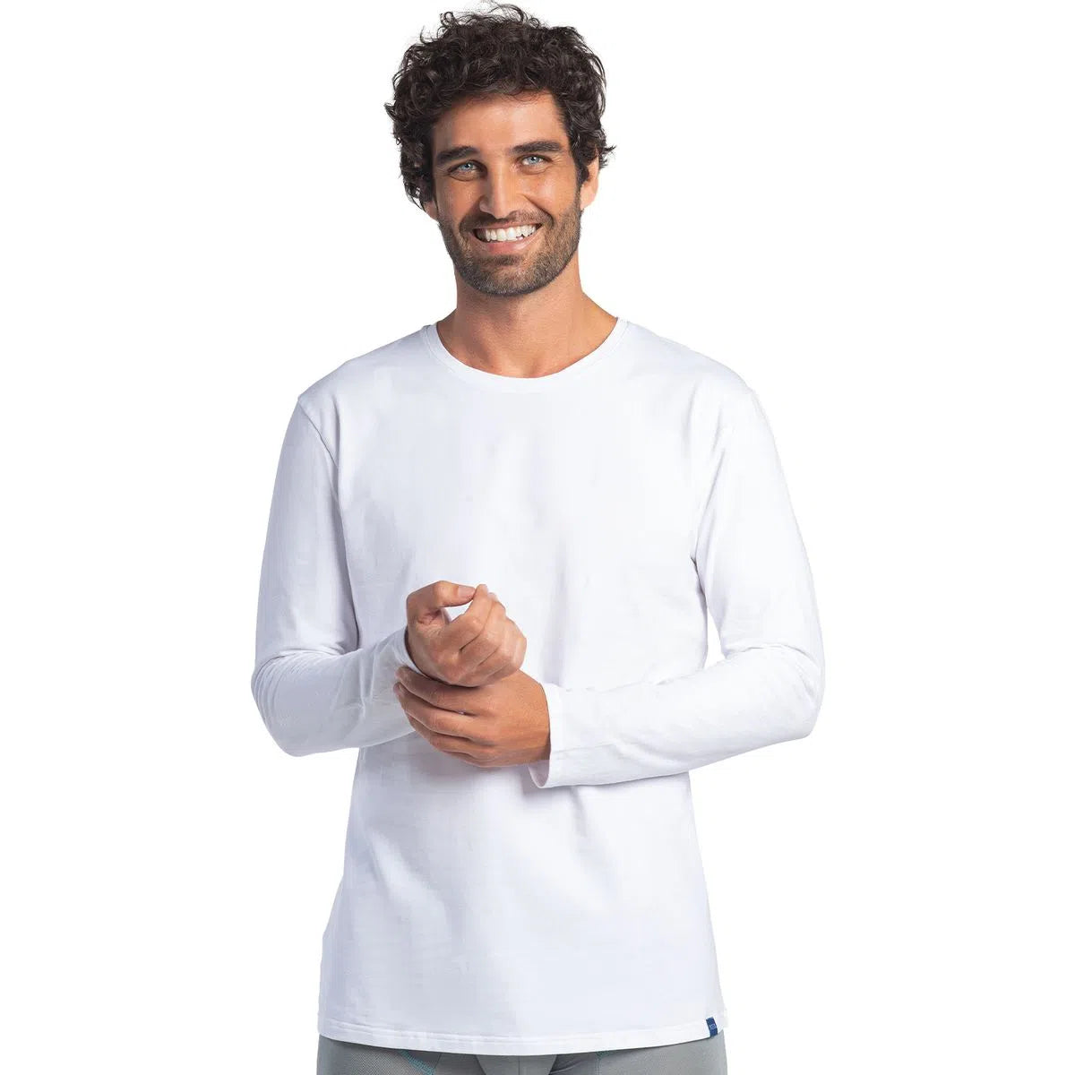 Camiseta Hombre Manga Larga Blanco – germanionline