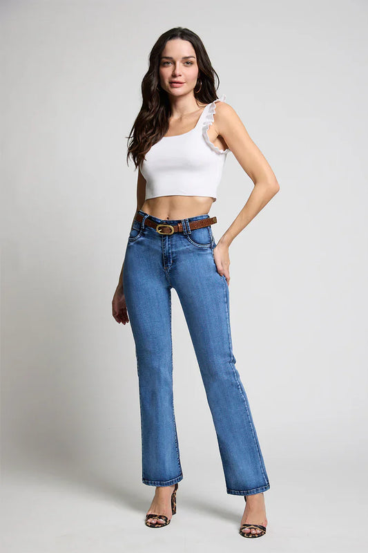 Jeans Mujer Alto Recto 5274 Azul