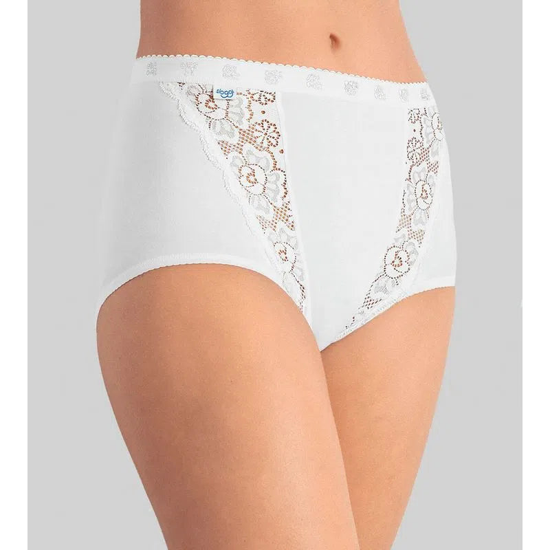 Calzón Maxi Algodón y Encaje Chic Blanco