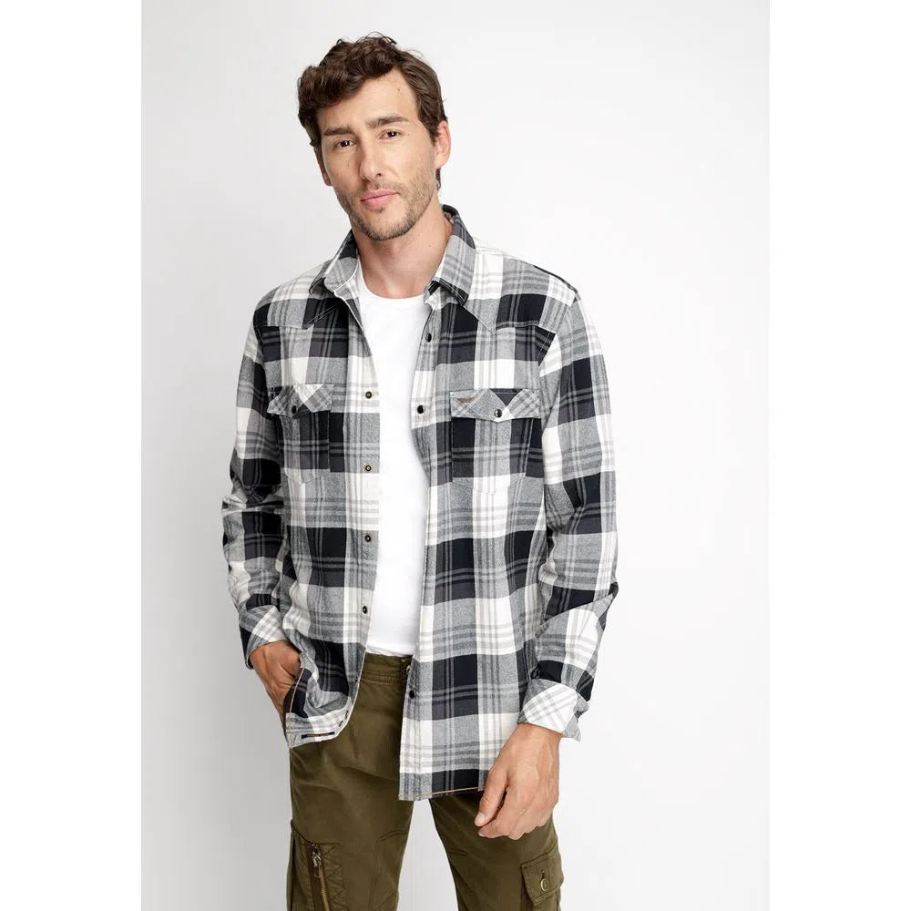 Camisa Hombre Checkered Virginia FJ Black