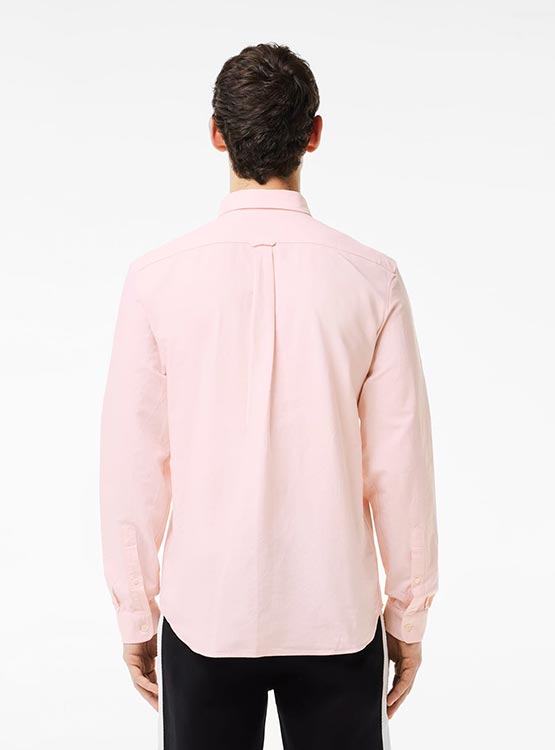 camisa-hombre-manga-larga-algodón-regular-rosa
