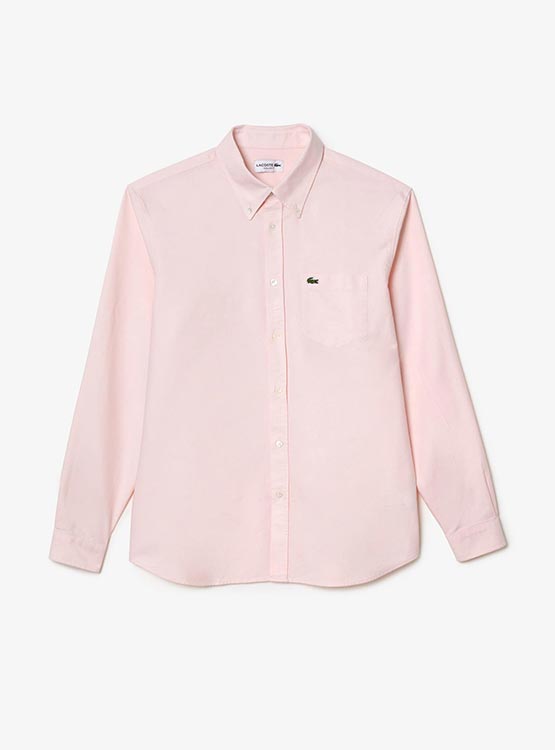 camisa-hombre-manga-larga-algodón-regular-rosa