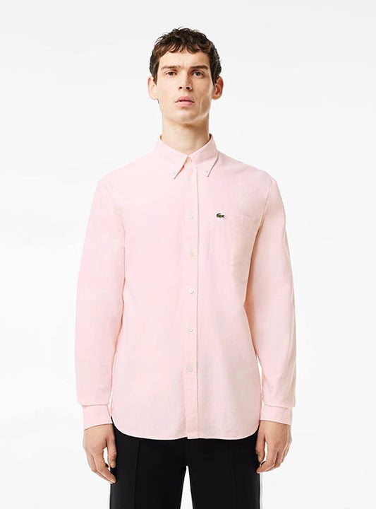 camisa-hombre-manga-larga-algodón-regular-rosa