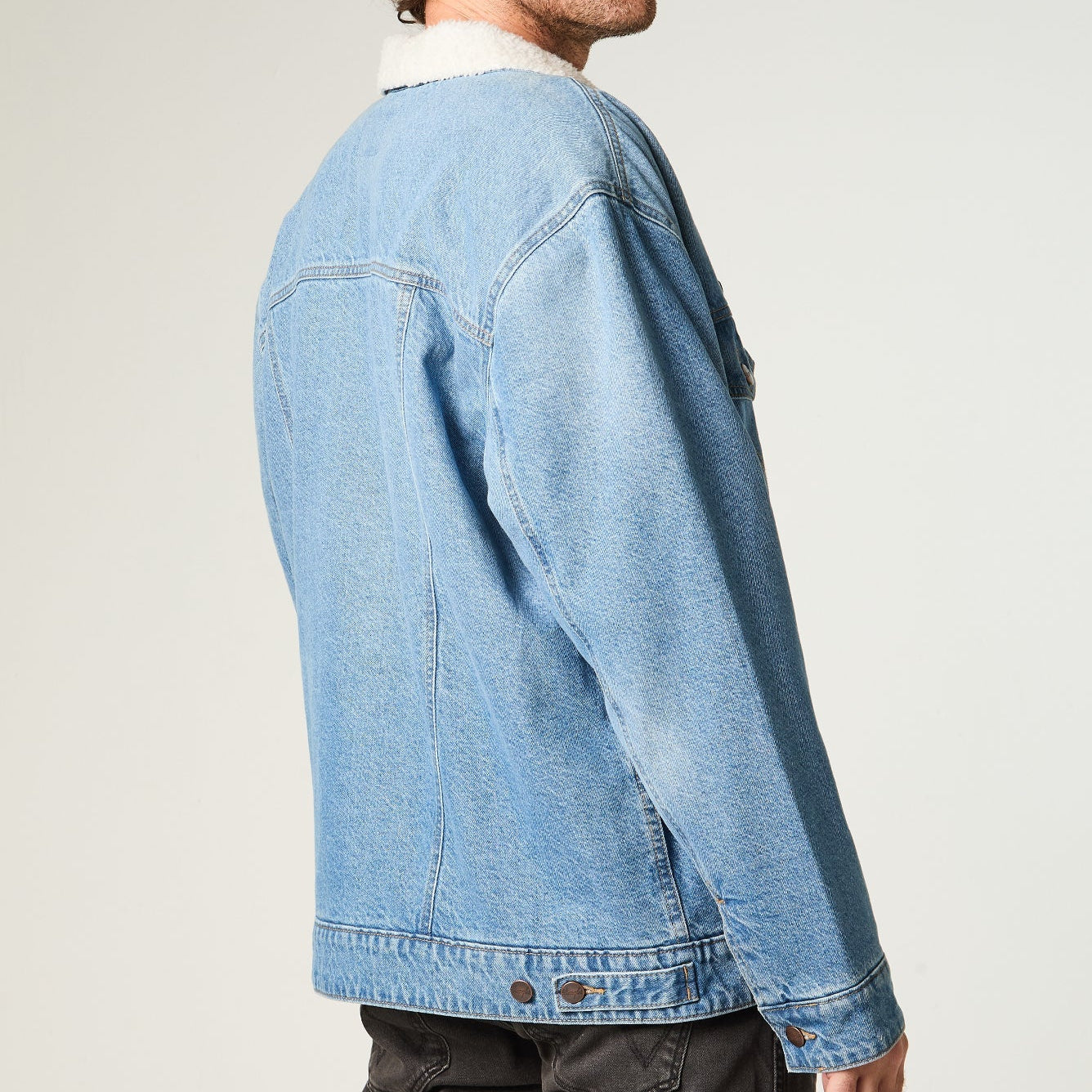 Casaca Hombre Sherpa Abotonada Azul