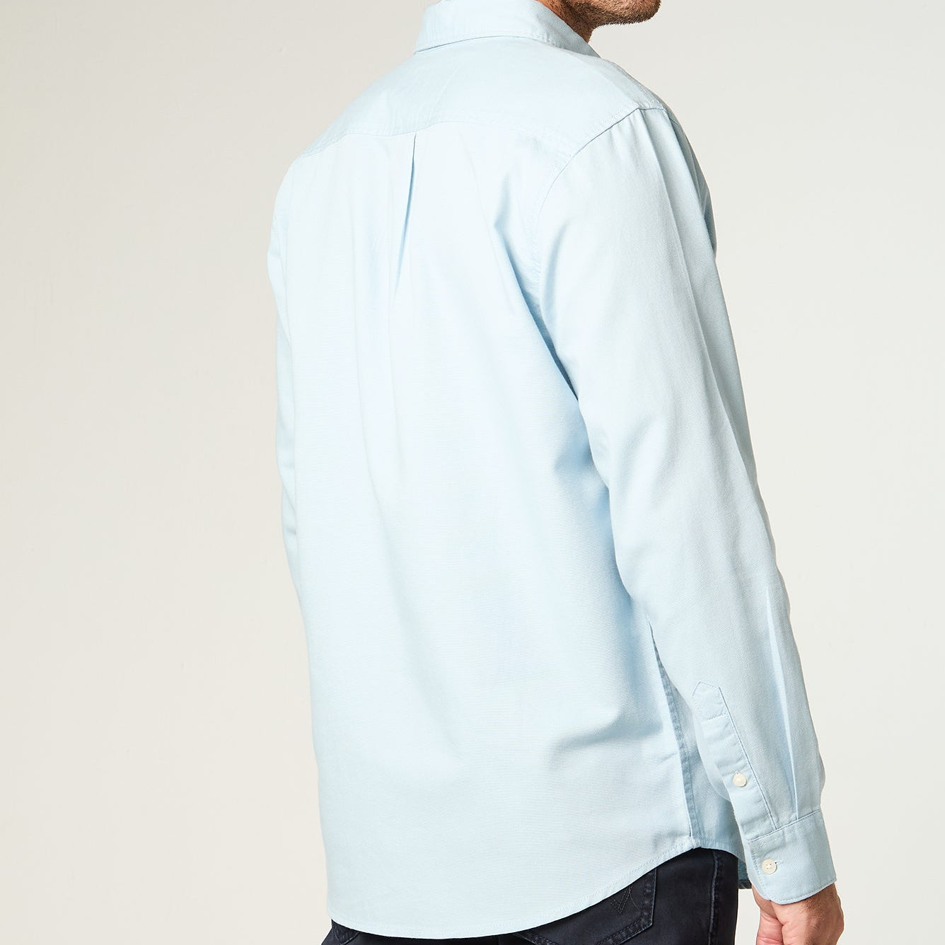 Camisa Hombre Manga Larga Tela Celeste