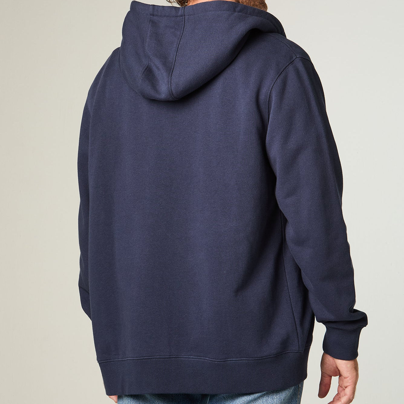 Polerón Hombre Con Cierre y Gorro Regular Azul Nav