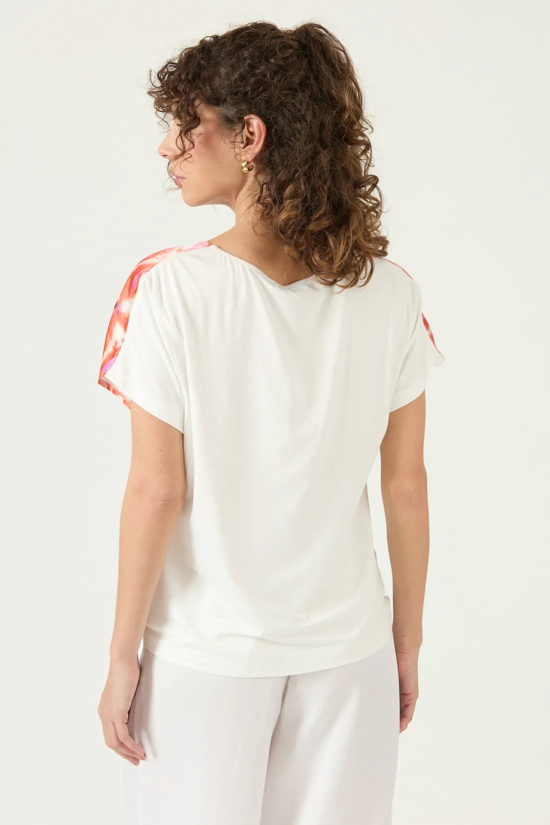 Polera Mujer Manga Corto Nudo Naranja