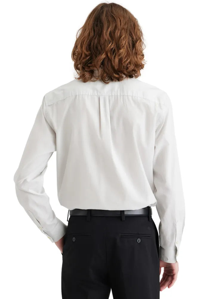 Camisa Hombre Signature Woven Stain Defender Classic Fit Gris