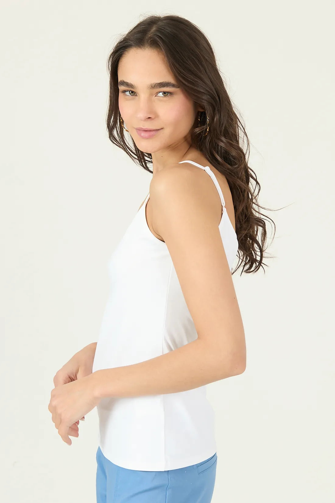 Polera Mujer Con Tirantes Blanco
