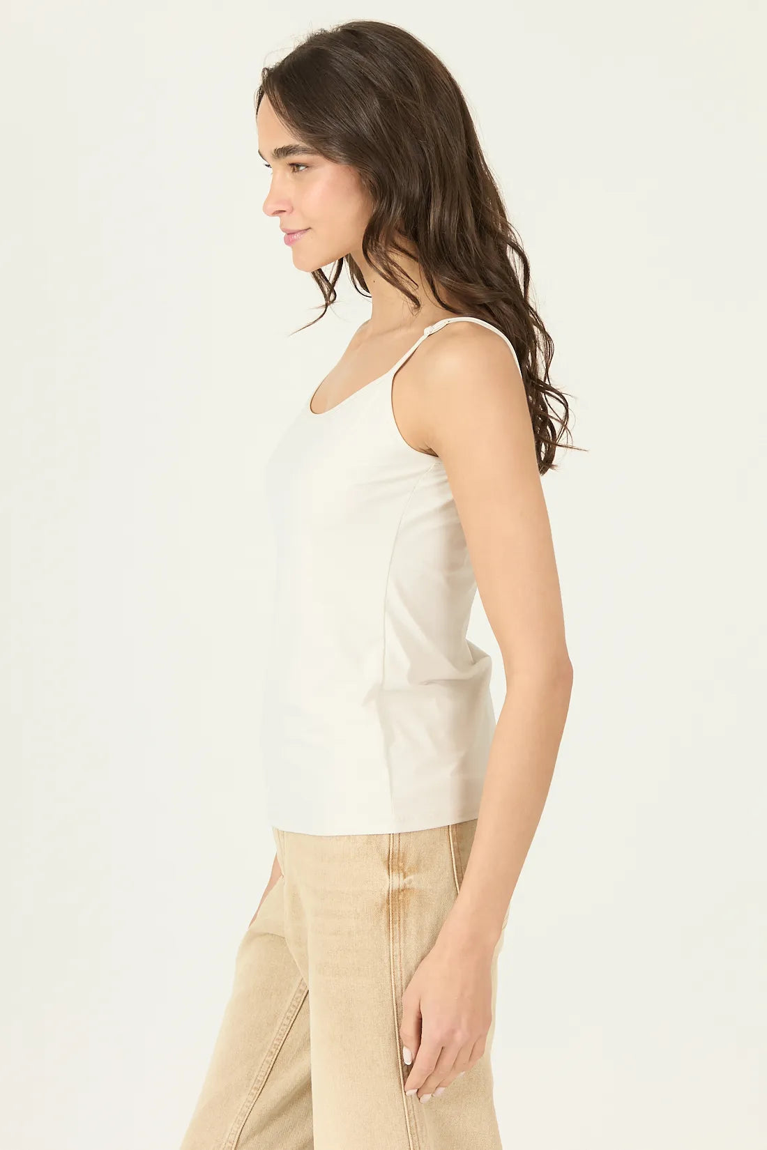 Polera Mujer Con Tirantes Beige