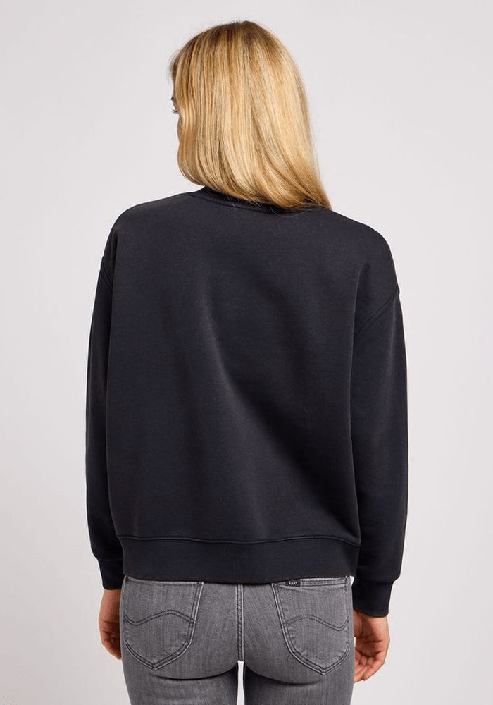 polerón-mujer-plain-crew-sweatshirt-unionall-black