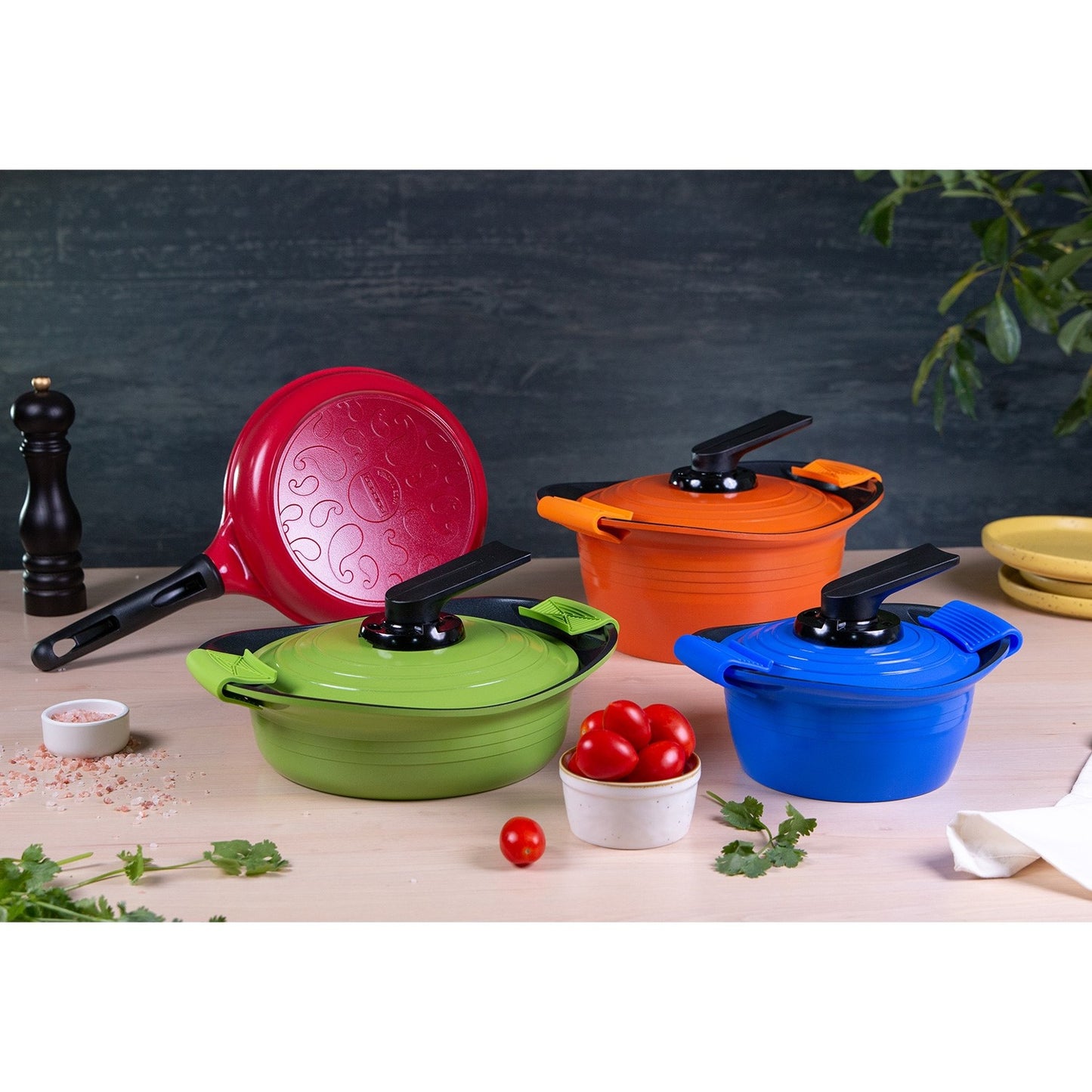 Batería de Cocina Cerámica Premium Colores 7 Piezas