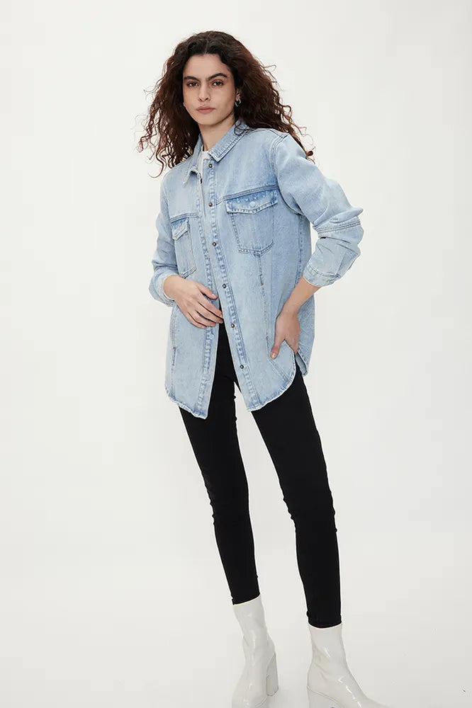 Chaqueta Denim Celeste
