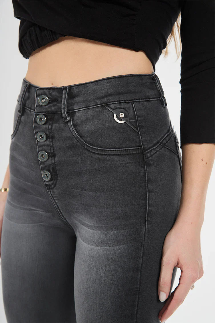 Jeans Mujer High Waist 5019 Gris