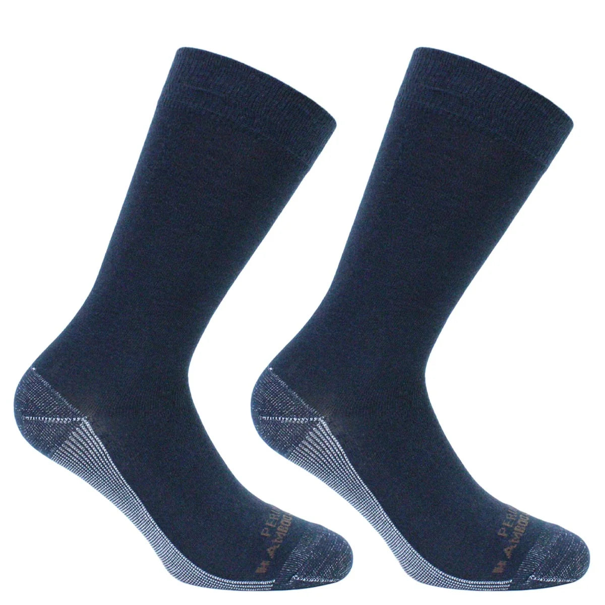 Calcetin Hombre Cobre + Bamboo Liso Largo Americano 2 Pares Azul