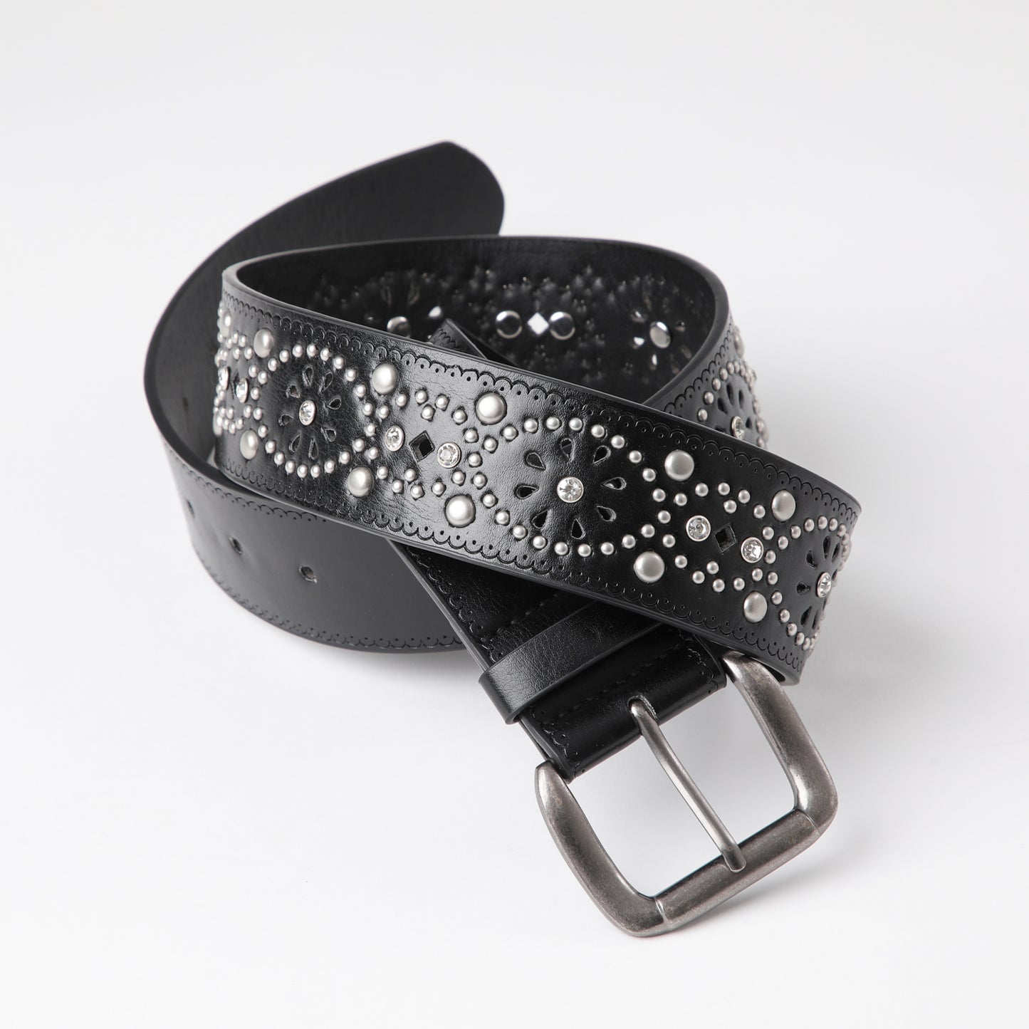 Cinturón Mujer Calados Negro Humana