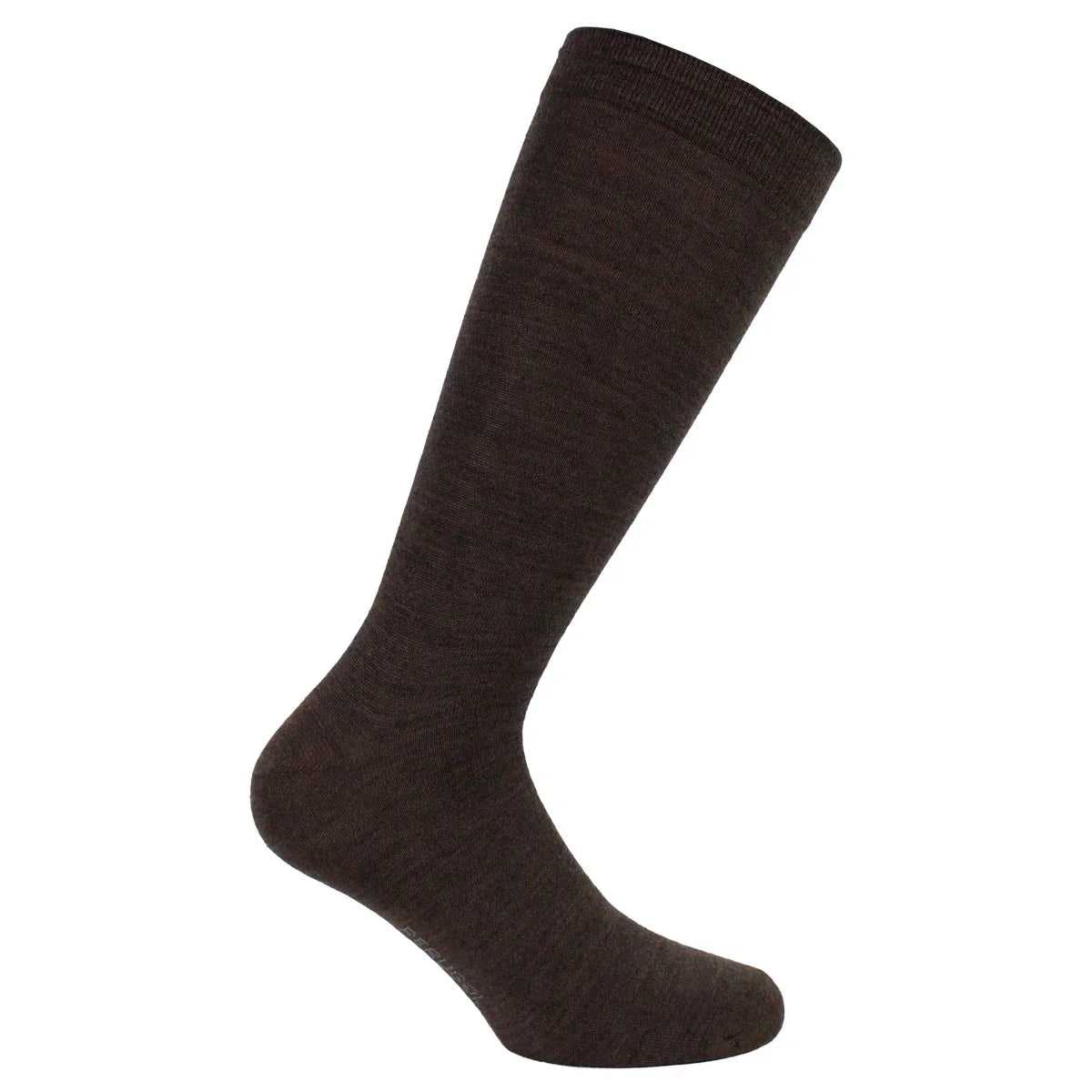 calcetín-hombre-lana-merino-liso-chocolate