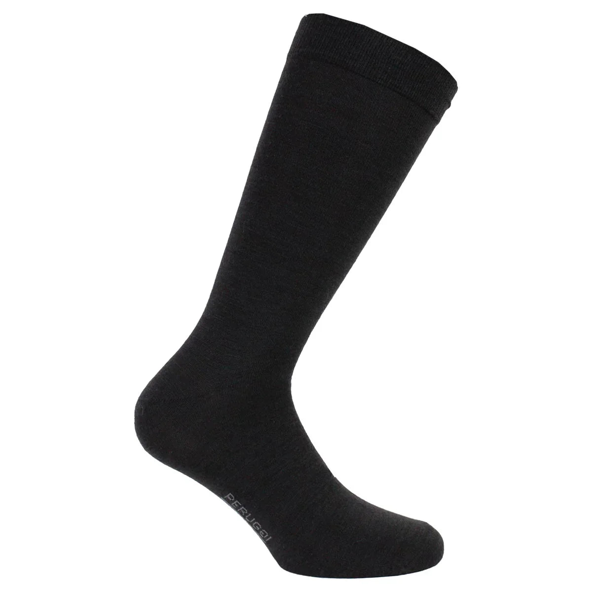 calcetín-hombre-lana-merino-liso-negro