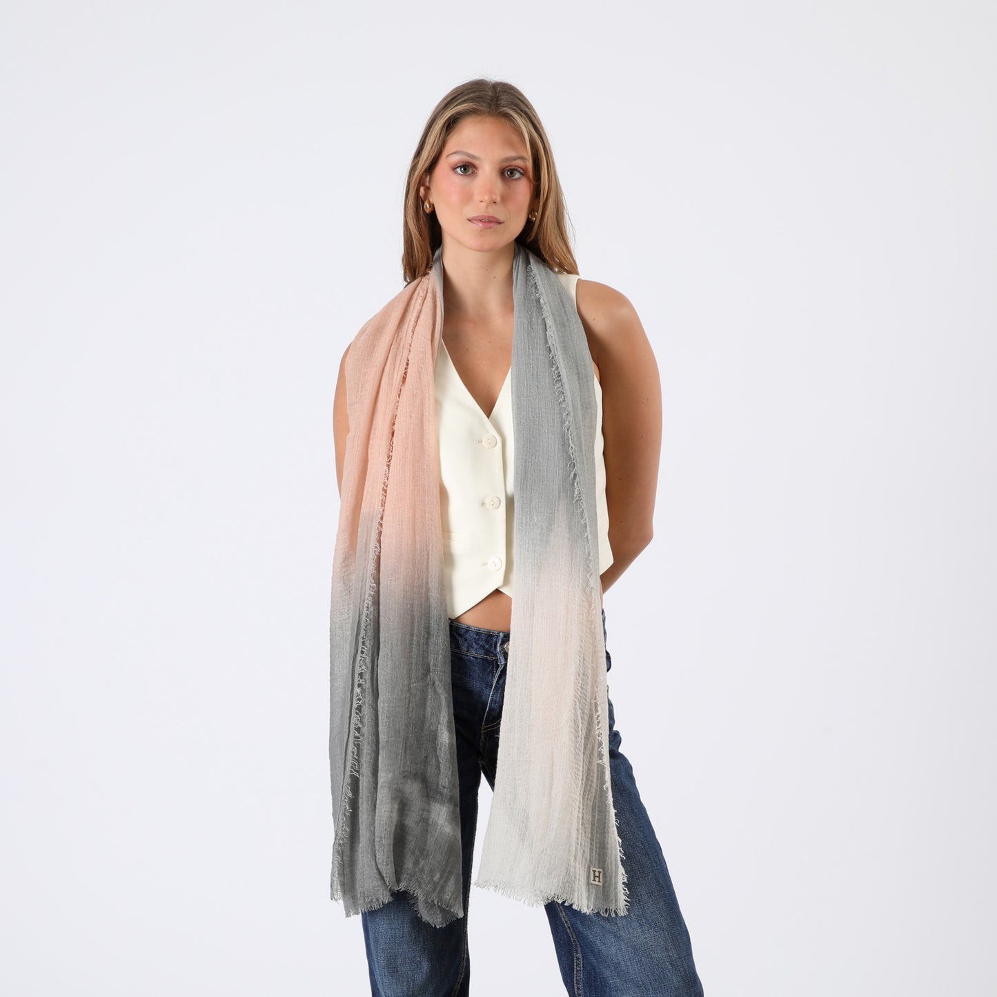 Pañuelo Mujer Liso Iván Ombré Beige Humana