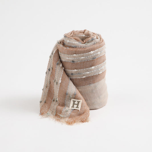 Pañuelo Mujer Liso Greg Bordado Beige Humana