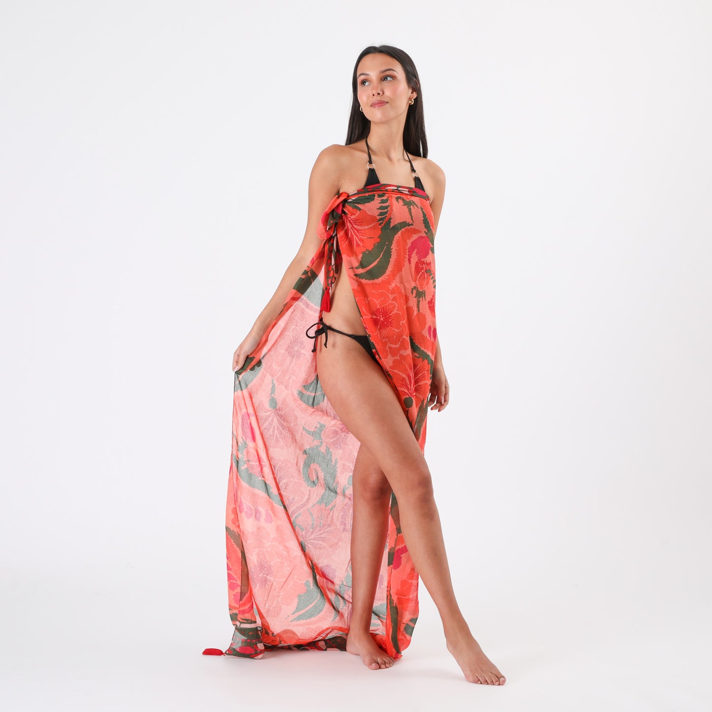 Pareo Mujer Estampado Mino Naranjo Humana