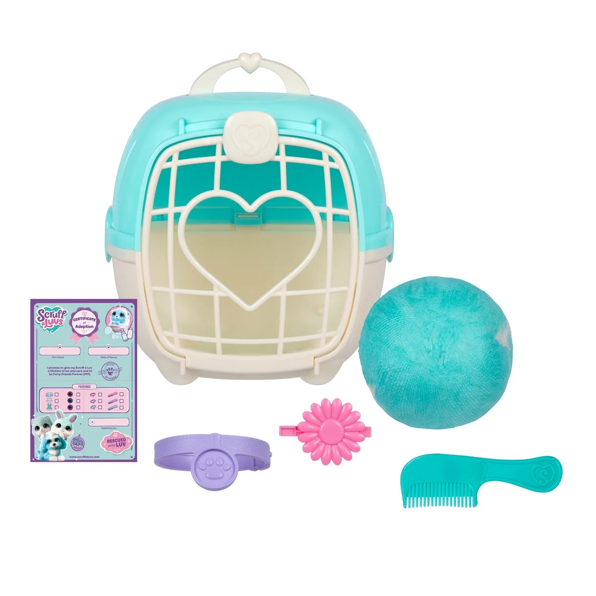 Peluche Rescatame Con Casita Y Accesorios Scruff A Luvs - Gato Celeste