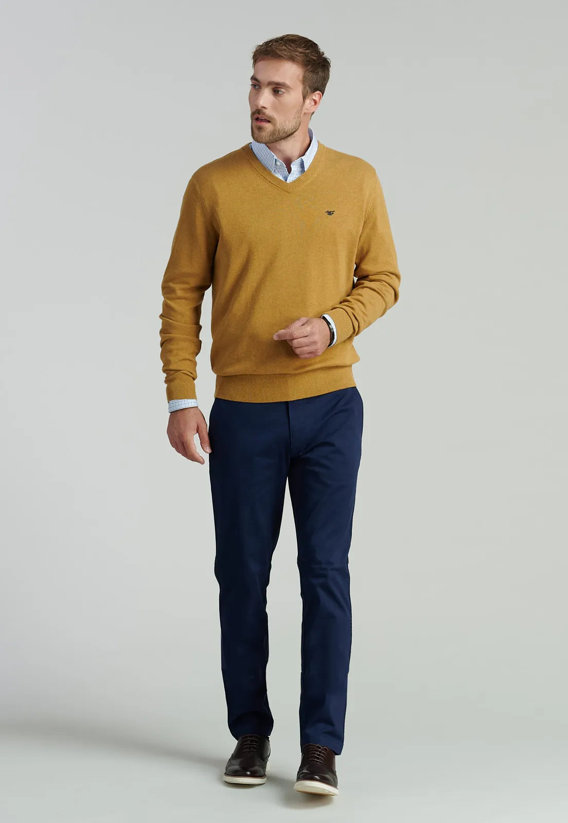 sweater-hombre-v-neck-melange-f-smart-casual-mustard