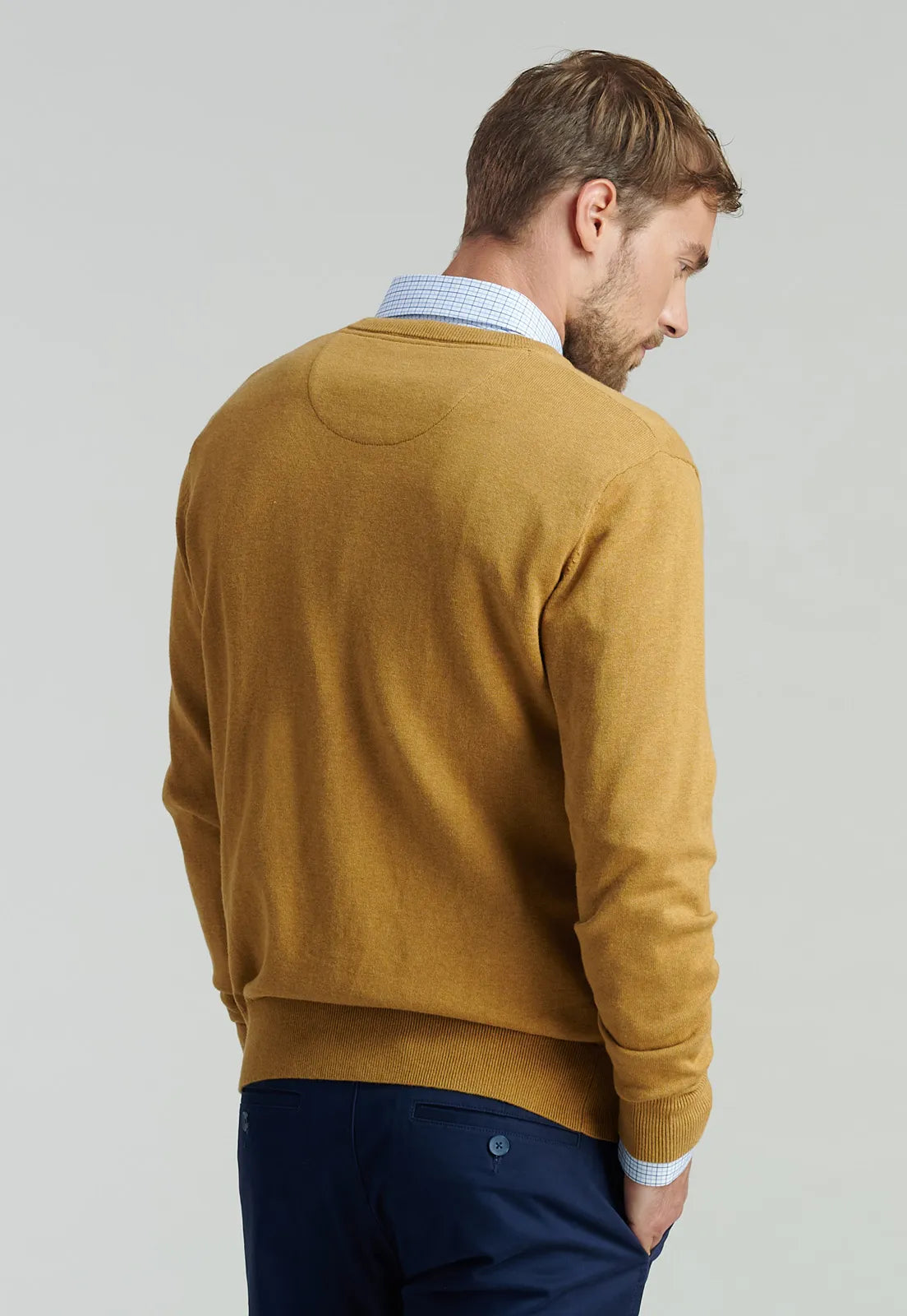 sweater-hombre-v-neck-melange-f-smart-casual-mustard